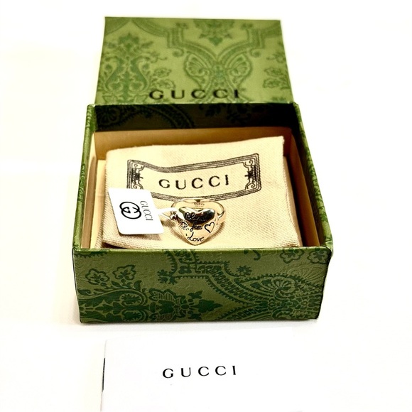 Gucci Jewelry - Gucci "Blind for Love" Heart Ring - Sterling Silver - Size 7 - NIB